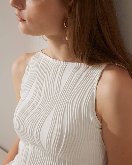 Vestido Cami Texturizado Efecto Ondas de Agua