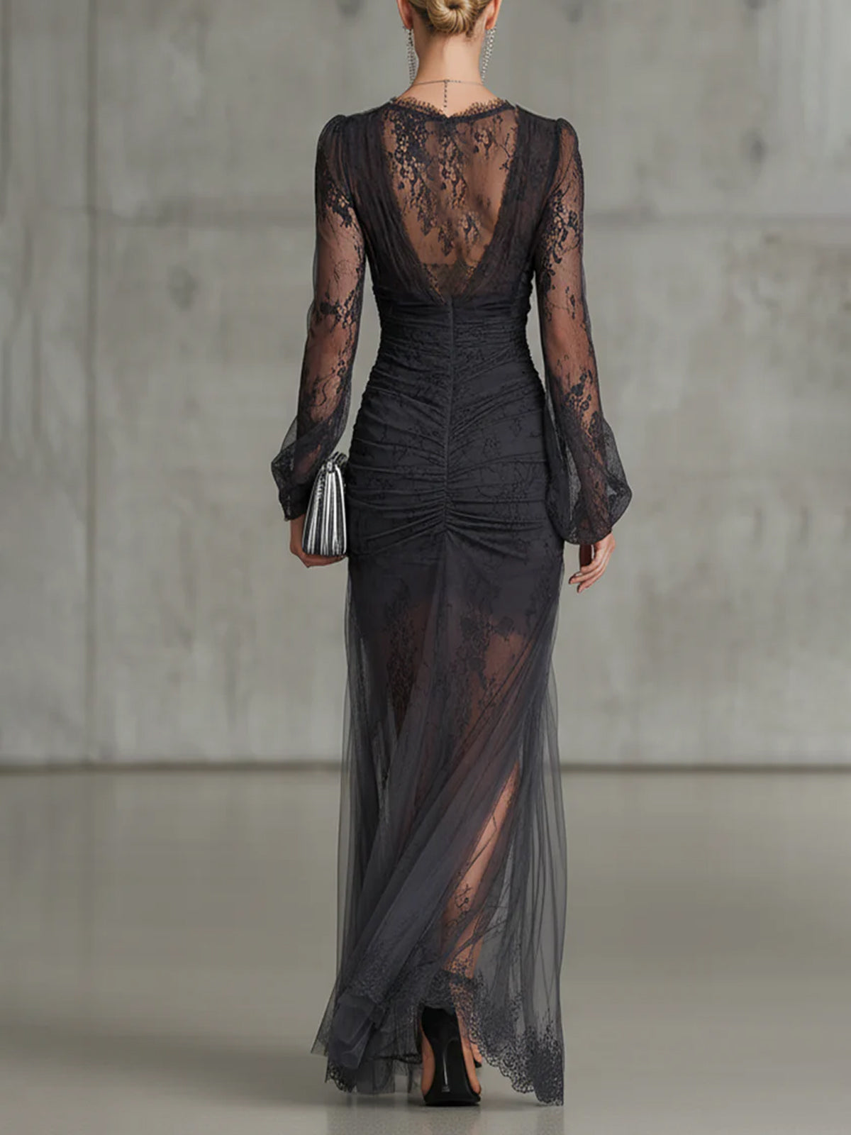 Valentina | Vestido largo negro elegante