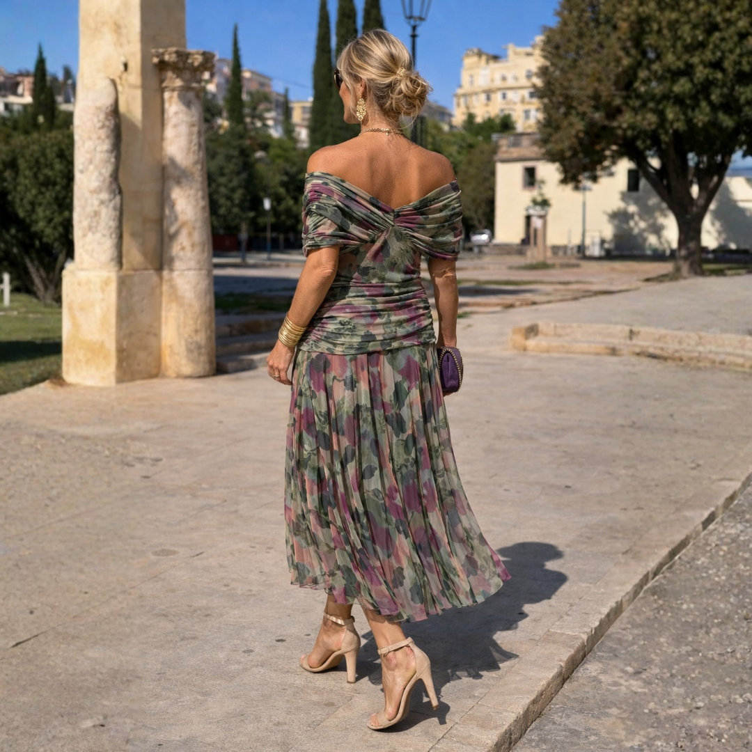 Alessandra | Vestido Largo Escote Hombros Descubiertos