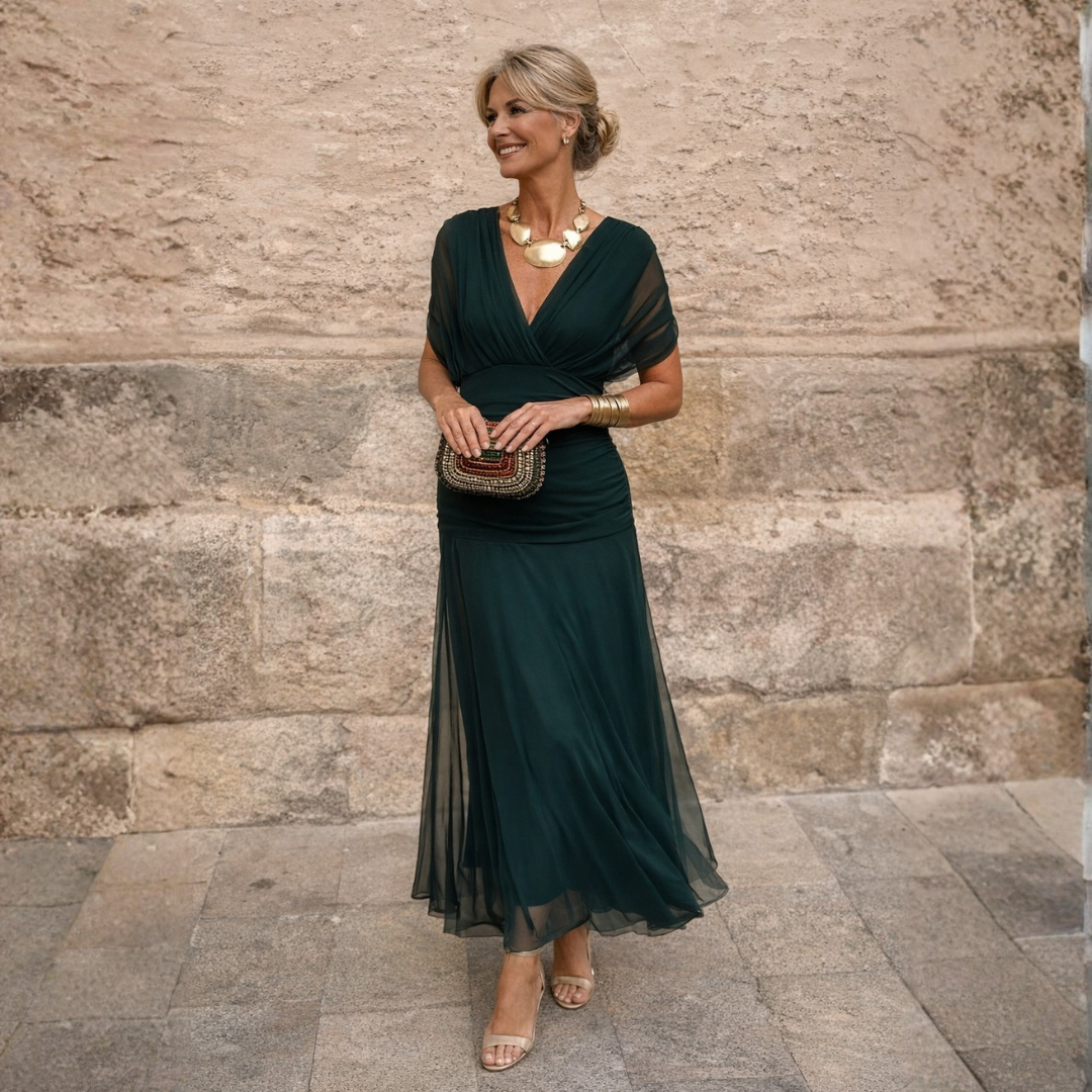Alessandra | Vestido Largo Escote Hombros Descubiertos