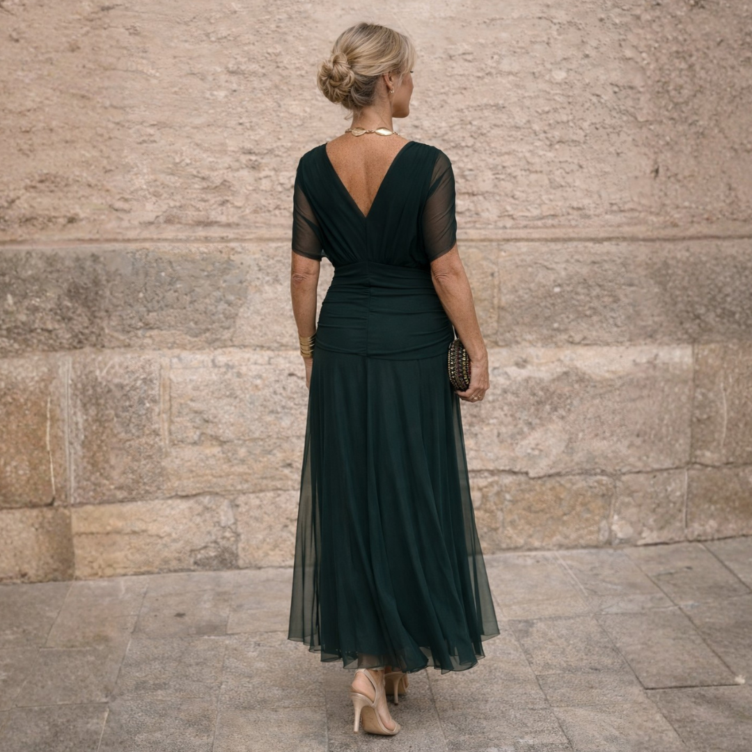 Alessandra | Vestido Largo Escote Hombros Descubiertos