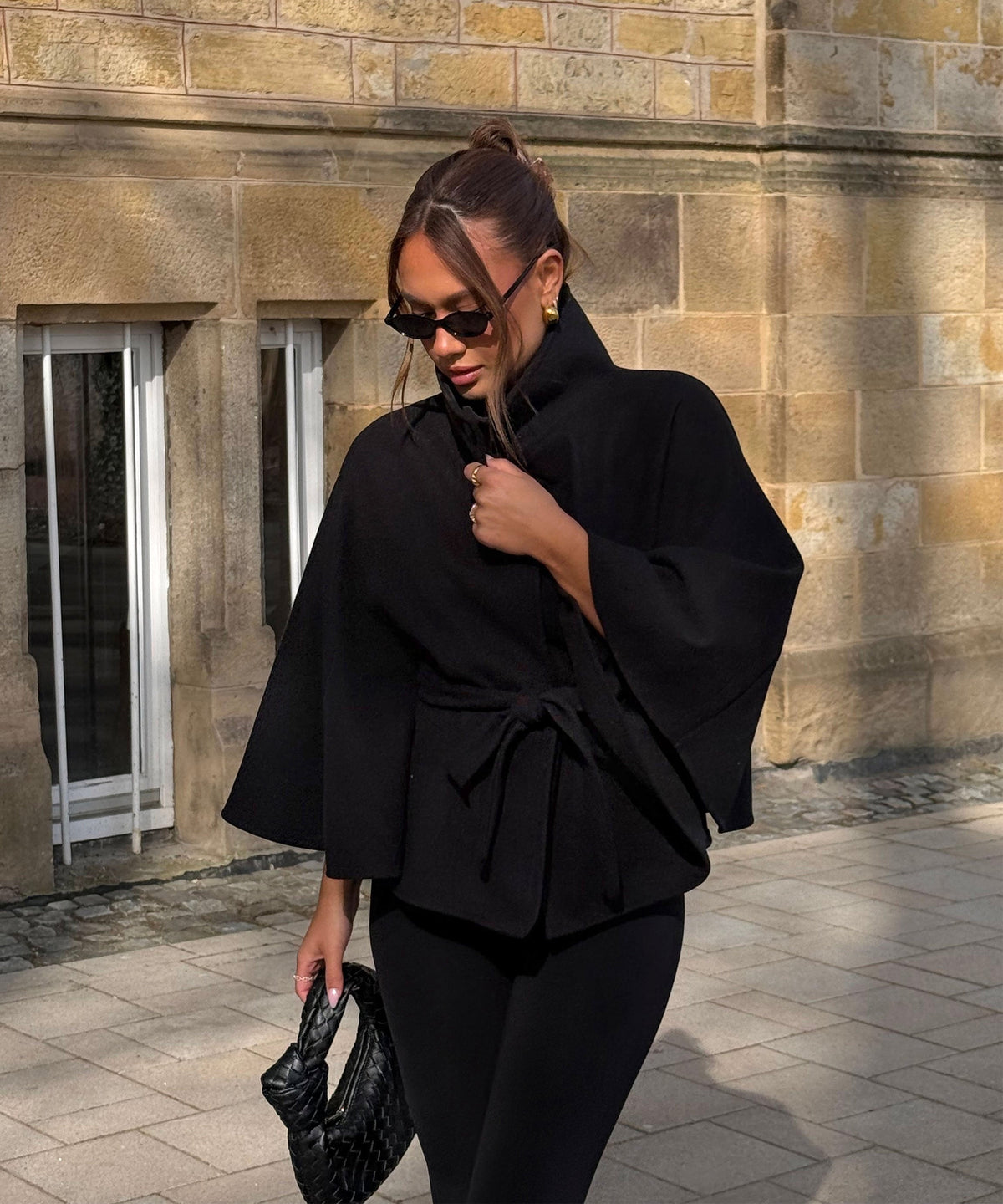 Elena | Capa Poncho de Caída Elegante Negro