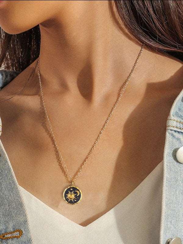Celeste | Collar sol y luna