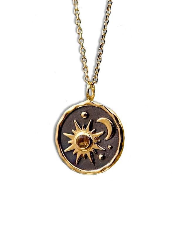 Celeste | Collar sol y luna