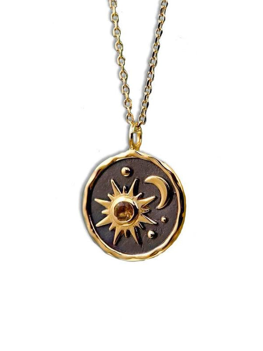 Celeste | Collar sol y luna