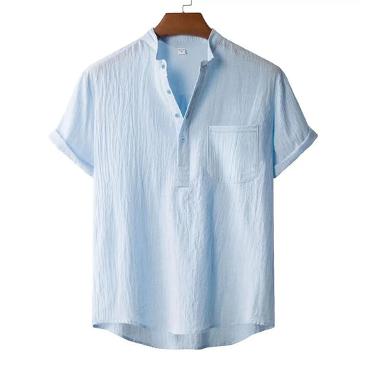 Camiseta Henley de Lino Ligera