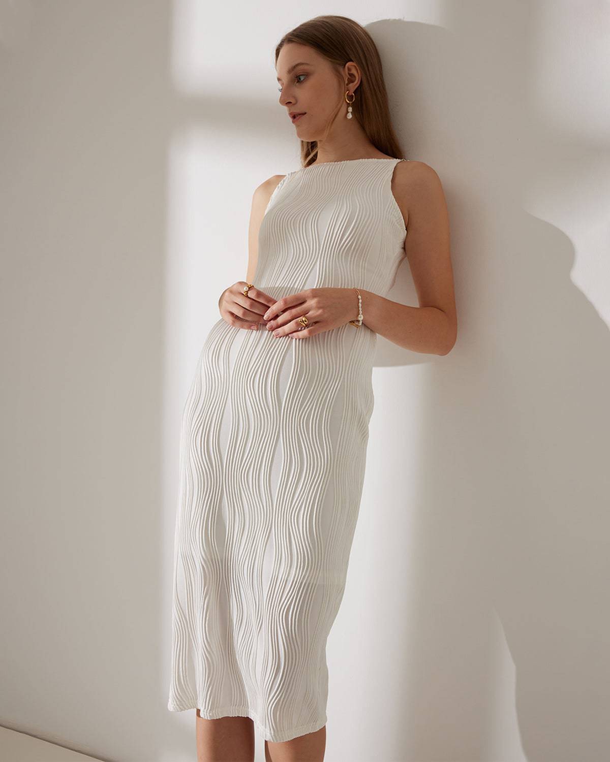 Vestido Cami Texturizado Efecto Ondas de Agua