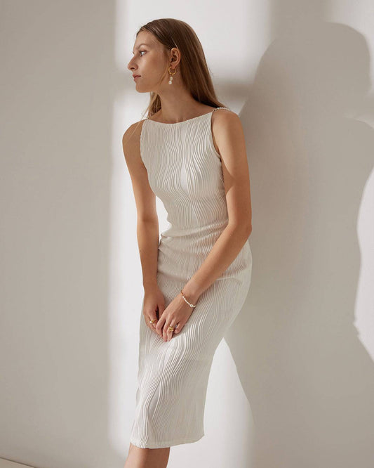 Vestido Cami Texturizado Efecto Ondas de Agua