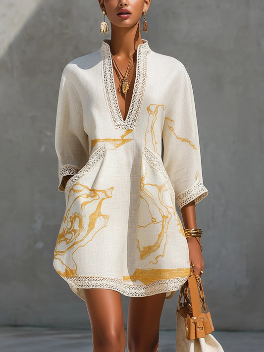 Amélie- Vestido Marfil Dorado