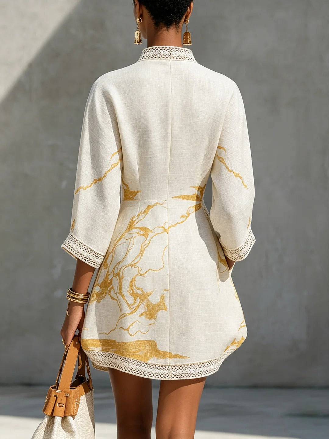 Amélie | Vestido Marfil Dorado
