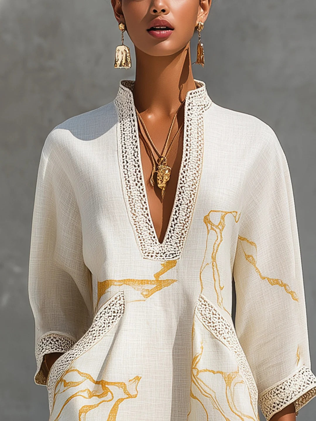 Amélie | Vestido Marfil Dorado