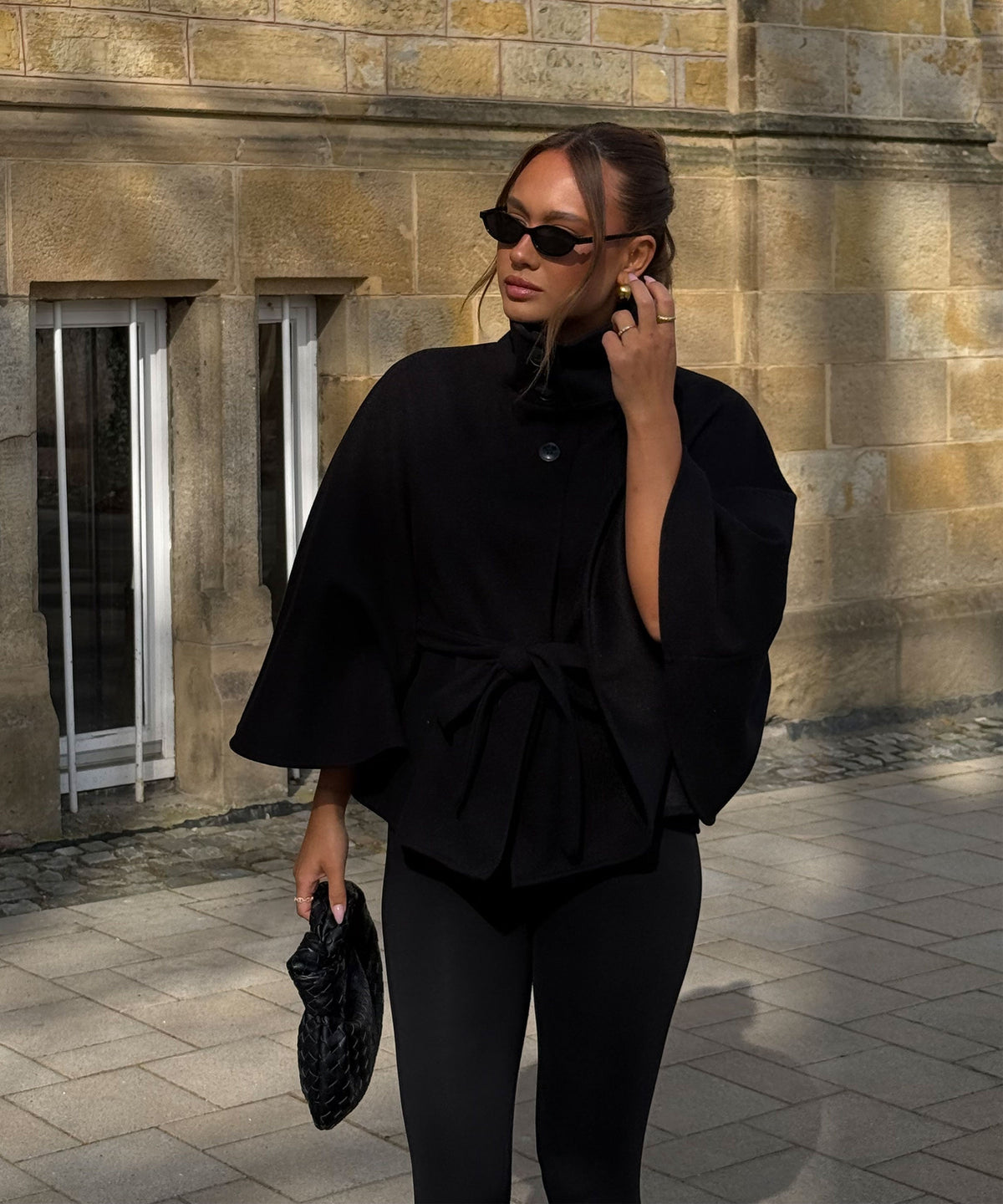Elena | Capa Poncho de Caída Elegante Negro