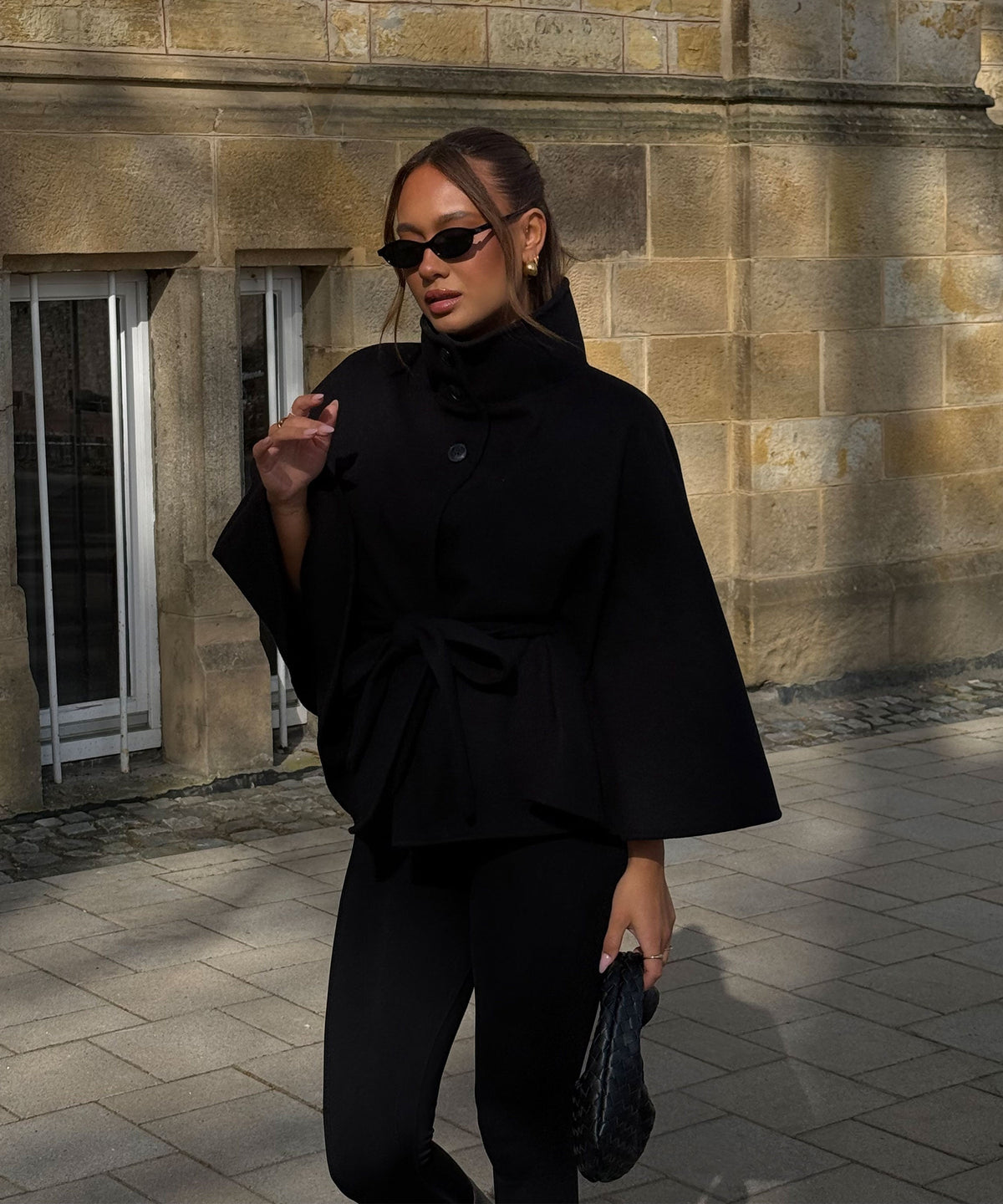 Elena | Capa Poncho de Caída Elegante Negro