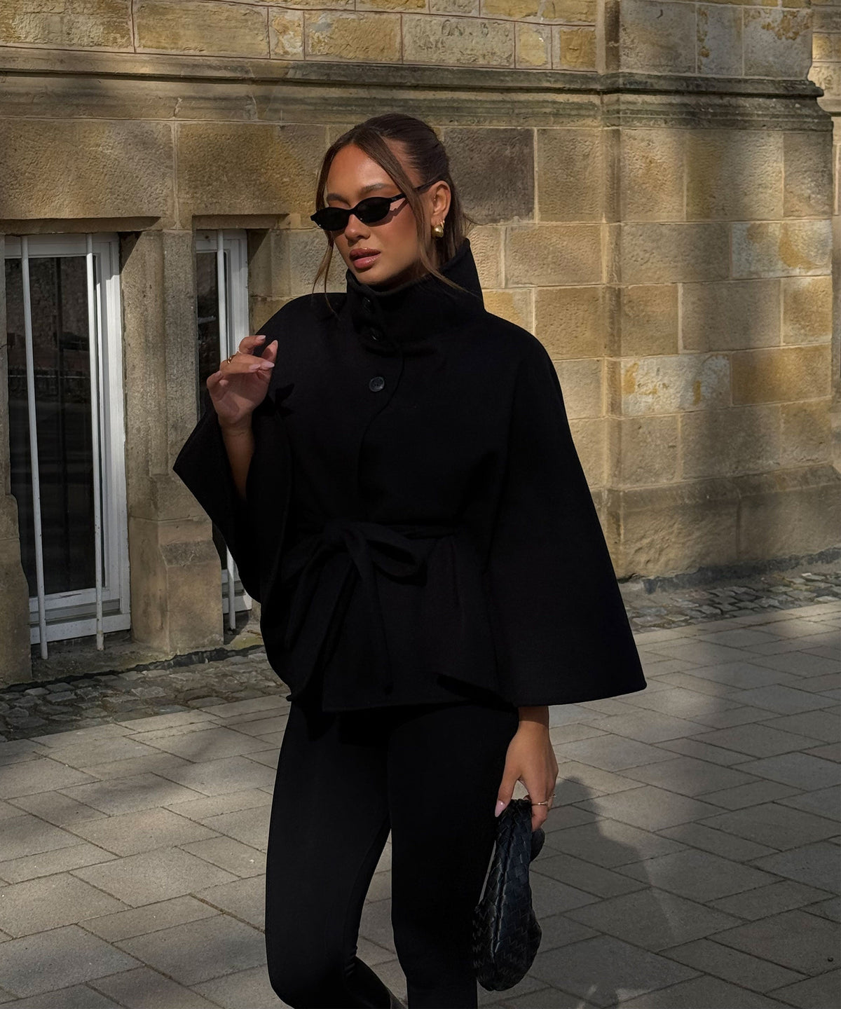 Elena | Capa Poncho de Caída Elegante Negro