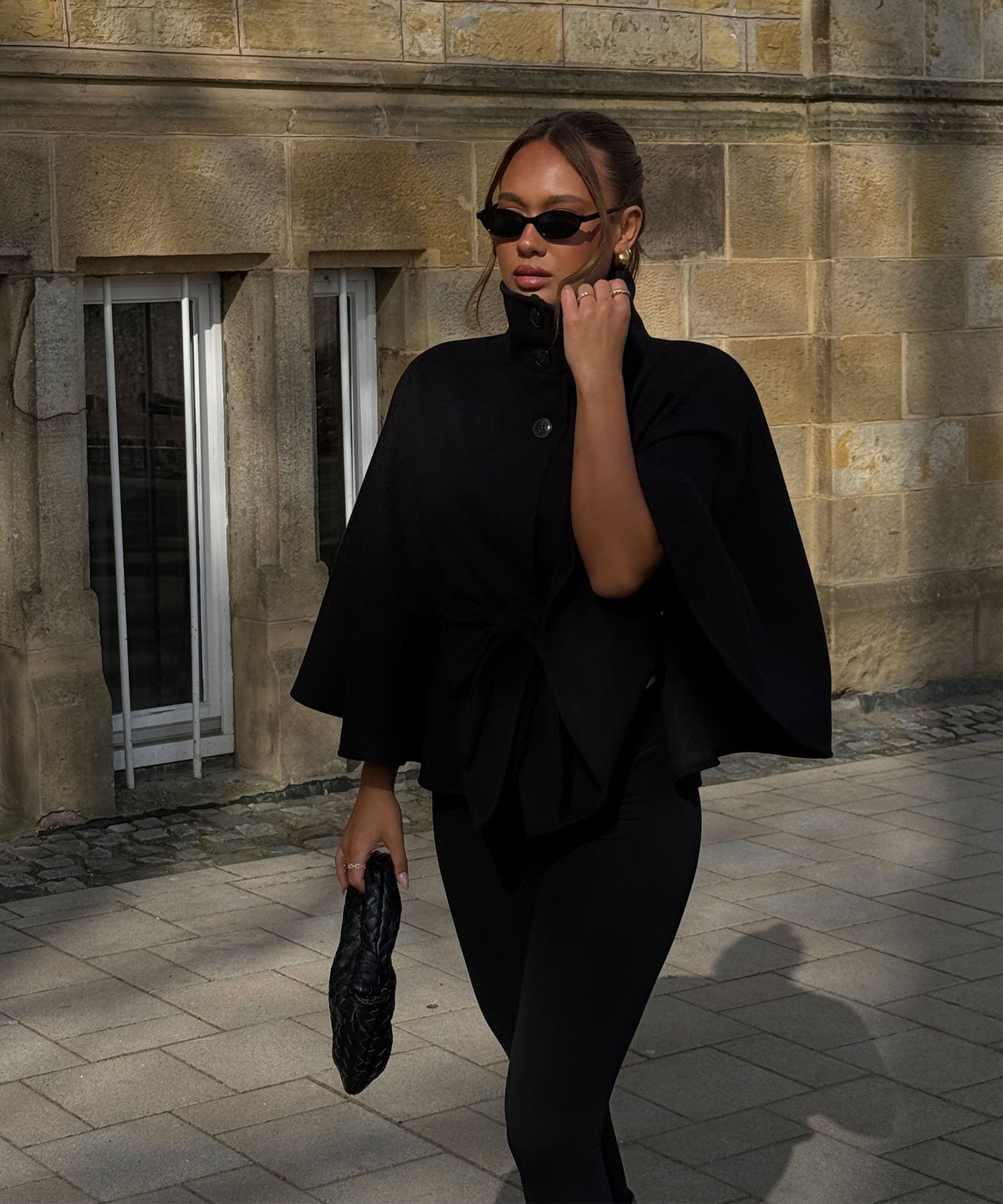Elena | Capa Poncho de Caída Elegante Negro