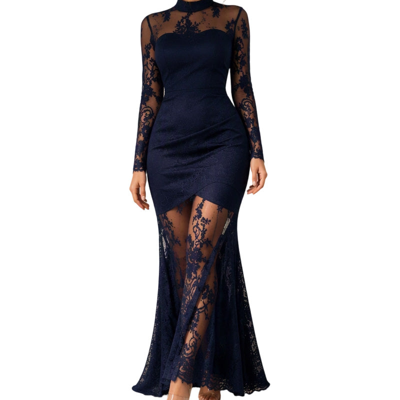 Maxi | Vestido de Encaje de Manga Larga